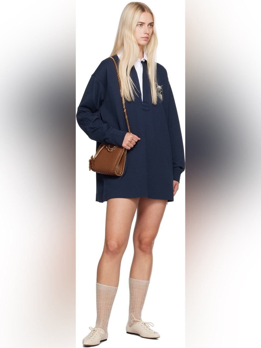 Stella McCartney Cat Oversized Rugby Polo Shirt Dress - Picture 3 of 12